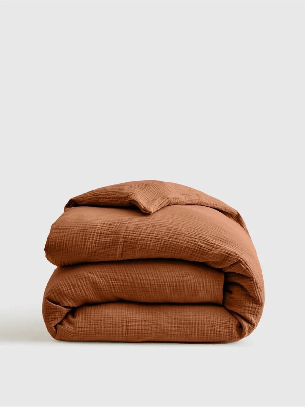 Quince Organic Cotton Gauze Duvet Cover in Terracotta Queen Size 962